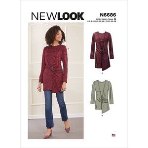 New‎ Look Sewing Pattern 6686 Top Tunic Misses Size 8-20